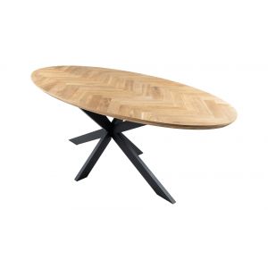 Kick Fishbone Oak Dining Table - Oval 180 cm