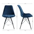 KICK Velvet Bucket Chair - Dark Blue