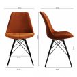 KICK Velvet Bucket Chair - Orange