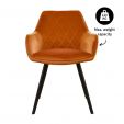 KICK KARL Velvet Dining Chair - Orange