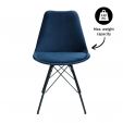 KICK Velvet Bucket Chair - Dark Blue