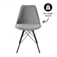 KICK Velvet Bucket Chair - Grey