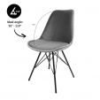 KICK Velvet Bucket Chair - Grey