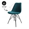 KICK Velvet Bucket Chair - Blue