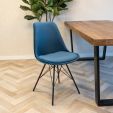KICK Velvet Bucket Chair - Dark Blue
