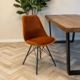 KICK Velvet Bucket Chair - Orange