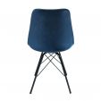KICK Velvet Bucket Chair - Dark Blue