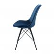 KICK Velvet Bucket Chair - Dark Blue
