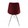 Kick Velvet Bucket Chair Red - Chrome frame