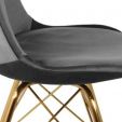 KICK Velvet Bucket Chair Dark Grey - Gold Frame