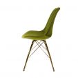 KICK Velvet Bucket Chair Green - Gold Frame