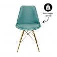 KICK Velvet Bucket Chair Mint Green - Gold Frame