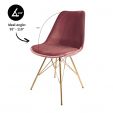 KICK Velvet Bucket Chair Pink - Gold Frame