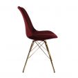 KICK Velvet Bucket Chair Red - Gold Frame