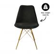 KICK Velvet Bucket Chair Black - Gold Frame