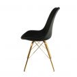 KICK Velvet Bucket Chair Black - Gold Frame