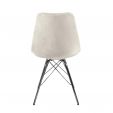 Kick Velvet Bucket Chair Ivory - Chrome frame