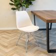Kick Velvet Bucket Chair Ivory - Chrome frame