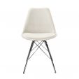 Kick Velvet Bucket Chair Ivory - Chrome frame