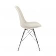 Kick Velvet Bucket Chair Ivory - Chrome frame