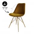 KICK Velvet Bucket Chair Gold - Gold Frame