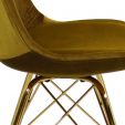 KICK Velvet Bucket Chair Gold - Gold Frame