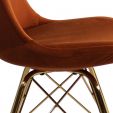 KICK Velvet Bucket Chair Orange- Gold Frame