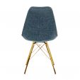 Kick Jens Bucket Chair Blue - Gold Frame