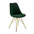 Kick Jens Bucket Chair Dark Green - Gold Frame