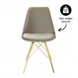 KICK Velvet Bucket Chair Taupe - Gold Frame
