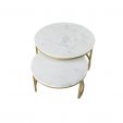 Kick Coffee Table Marble Set of 2 Round - White