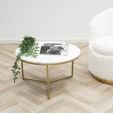 Kick coffee table Marble round 70x70cm - White