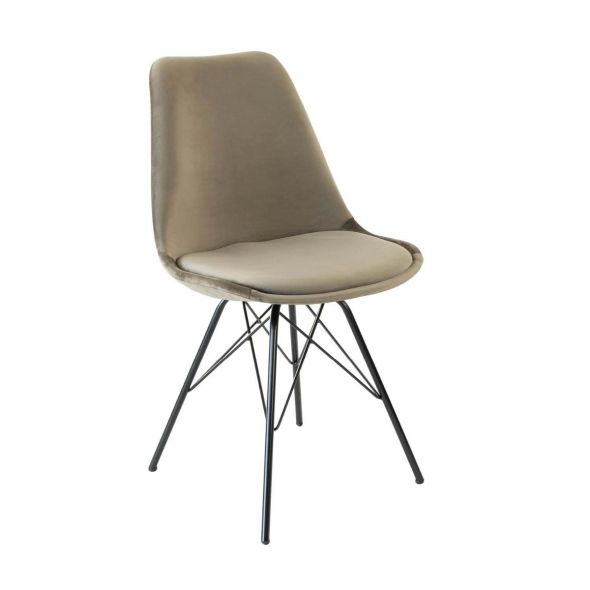 KICK Velvet Bucket Chair - Taupe