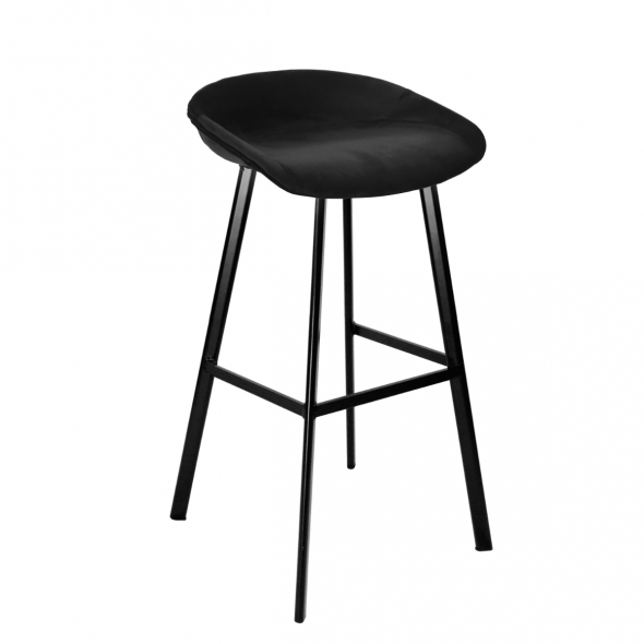 KICK FINN Bar Stool Low - Velvet Black