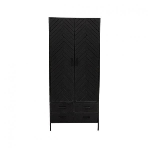 Kick wall cabinet Hugo Black - 80 cm
