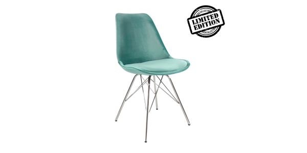 Kick Velvet Bucket Chair Mint Green - Chrome frame