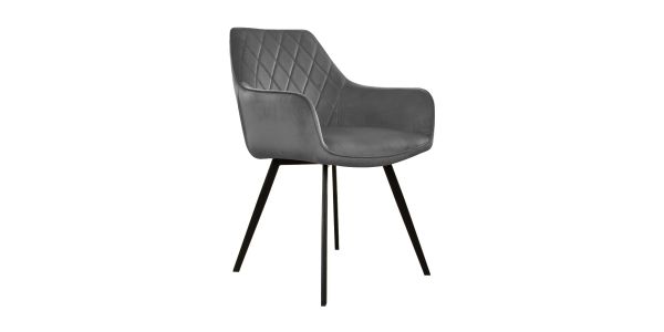 KICK KARL Velvet Dining Chair - Dark Grey