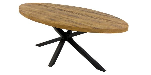 KICK LUKE Industrial Oval Dining Table - 180cm