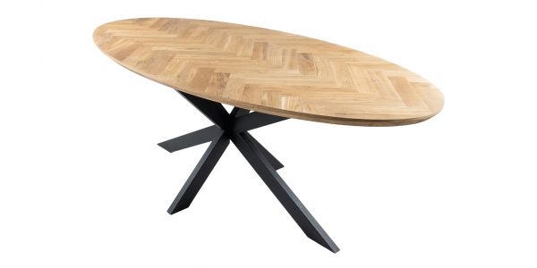 Kick Fishbone Oak Dining Table - Oval 210 cm